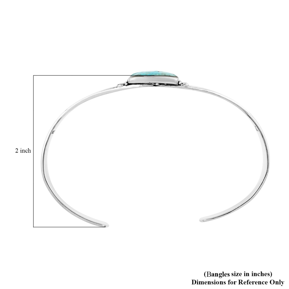 Santa Fe Style Kingman Turquoise Cuff Bracelet in Sterling Silver (7.00 In) 12.00 ctw image number 3