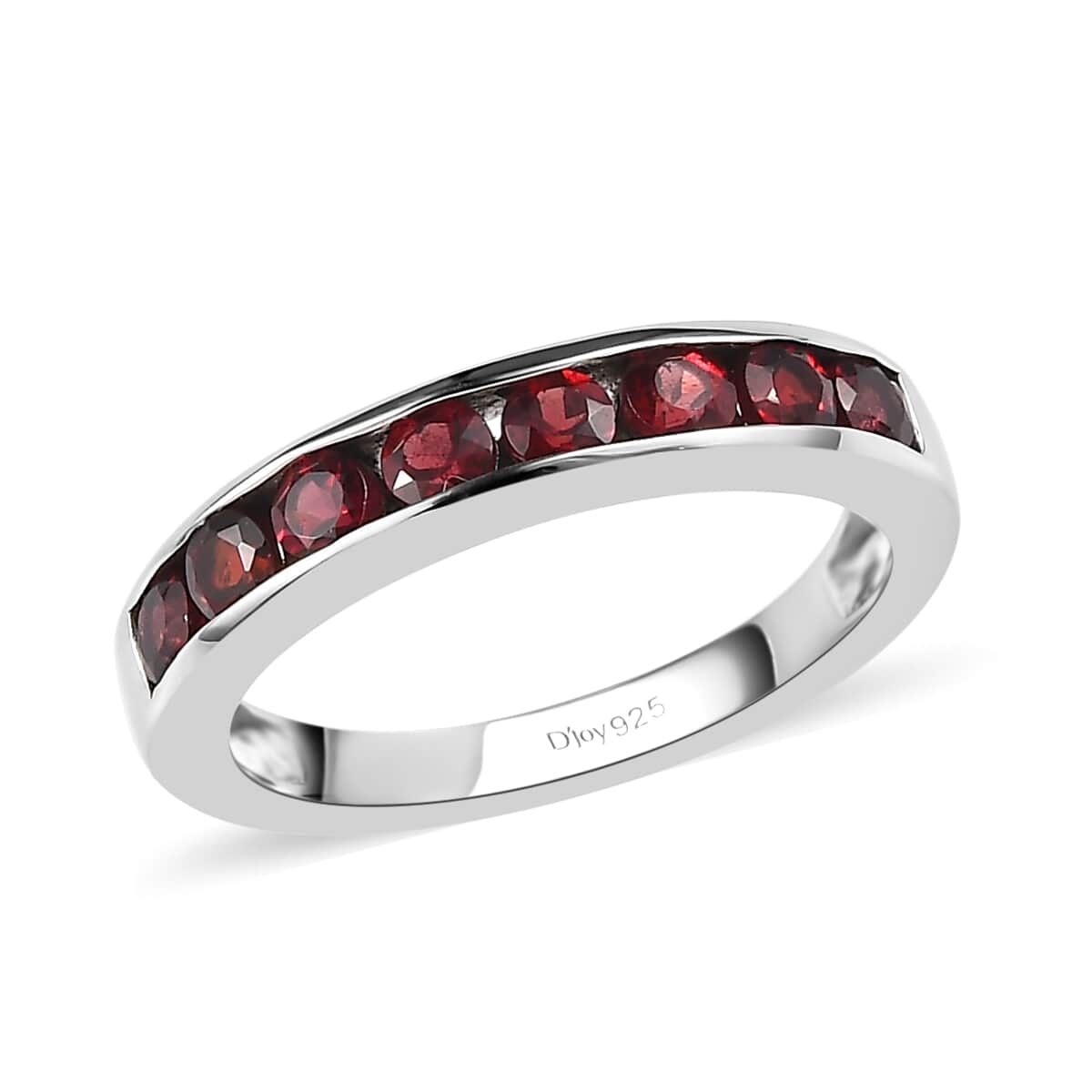 Premium Anthill Garnet Half Eternity Band Ring in Platinum Over Sterling Silver 0.85 ctw image number 0