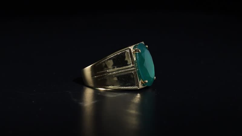 Verde Onyx Men's Ring in ION Plated YG Stainless Steel 9.65 ctw