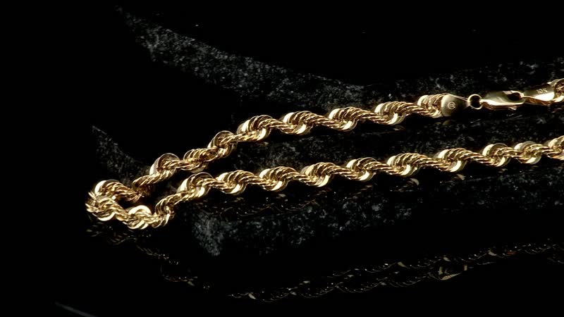 10K Yellow Gold 6.5mm Rope Necklace 18 Inches 15.30 Grams