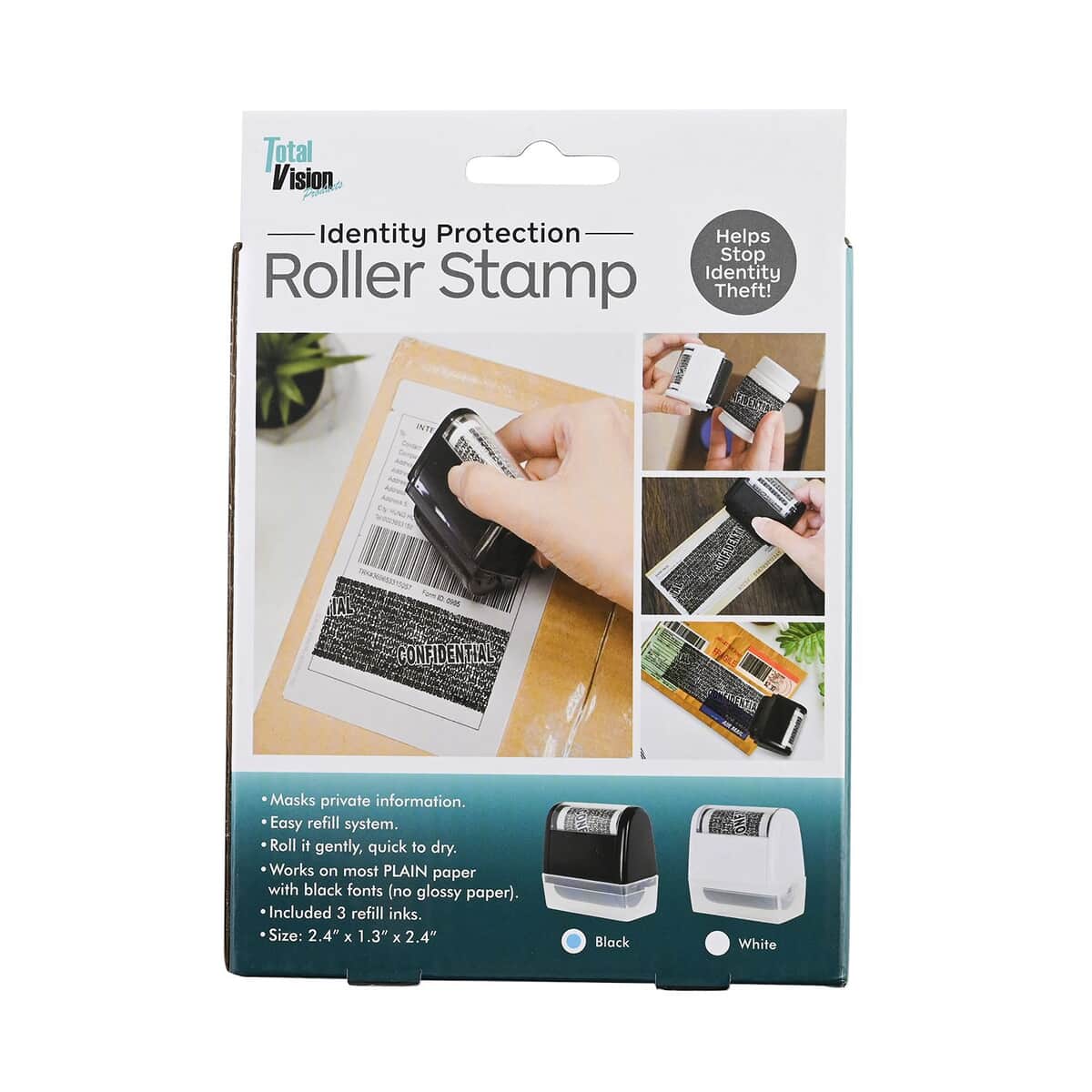 Total Vision Identity Theft Protection Roller Stamp -Black image number 3