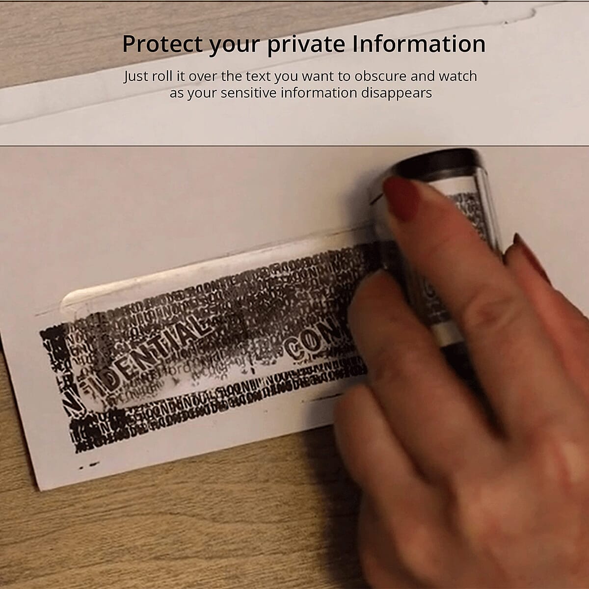 Closeout Total Vision Identity Theft Protection Roller Stamp -White image number 2