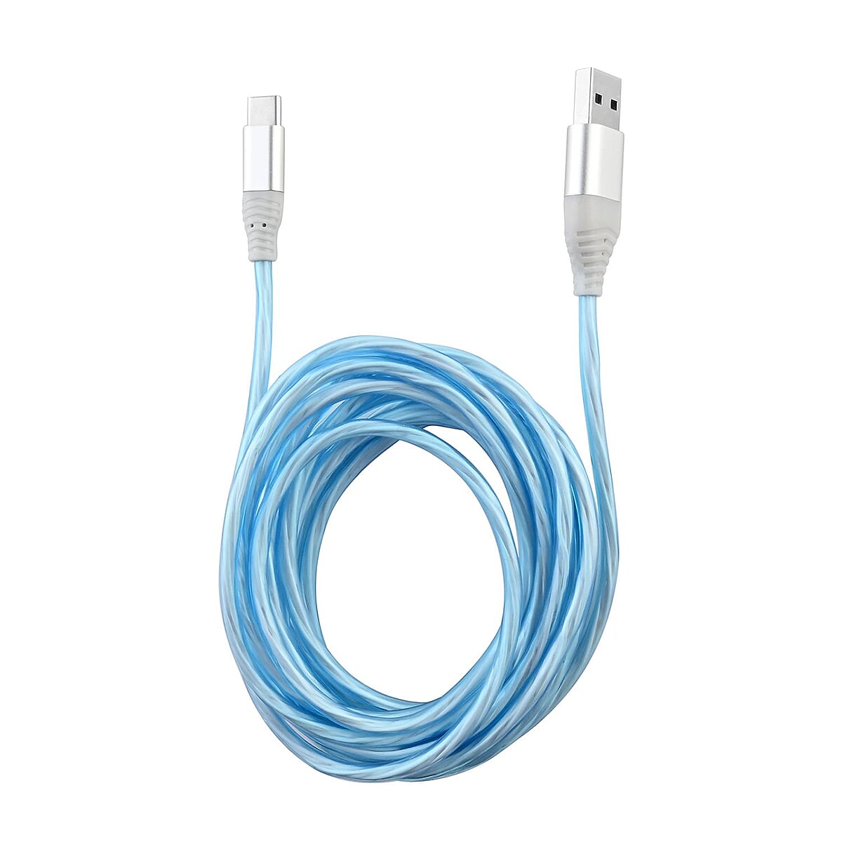 Vista Tech 10ft USB Type-C LED Flowing Charging Cable -Blue image number 0