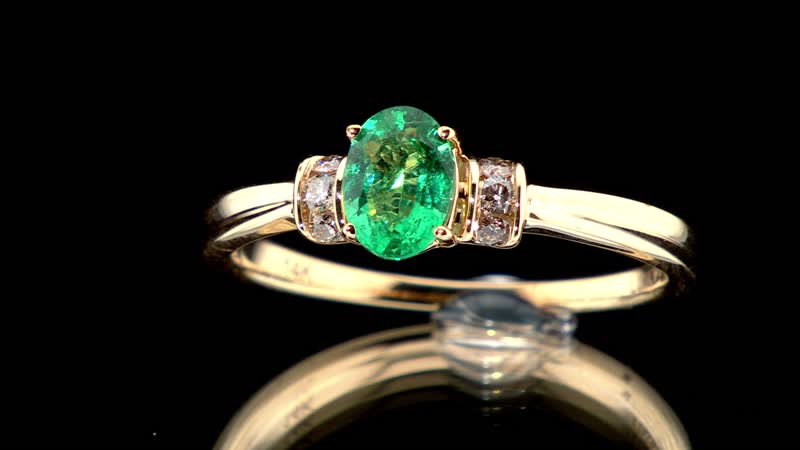 Certified & Appraised Luxoro AAA Kagem Zambian Emerald and G-H I2 Diamond 1.00 ctw Ring in 14K Yellow Gold (Size 10.0)