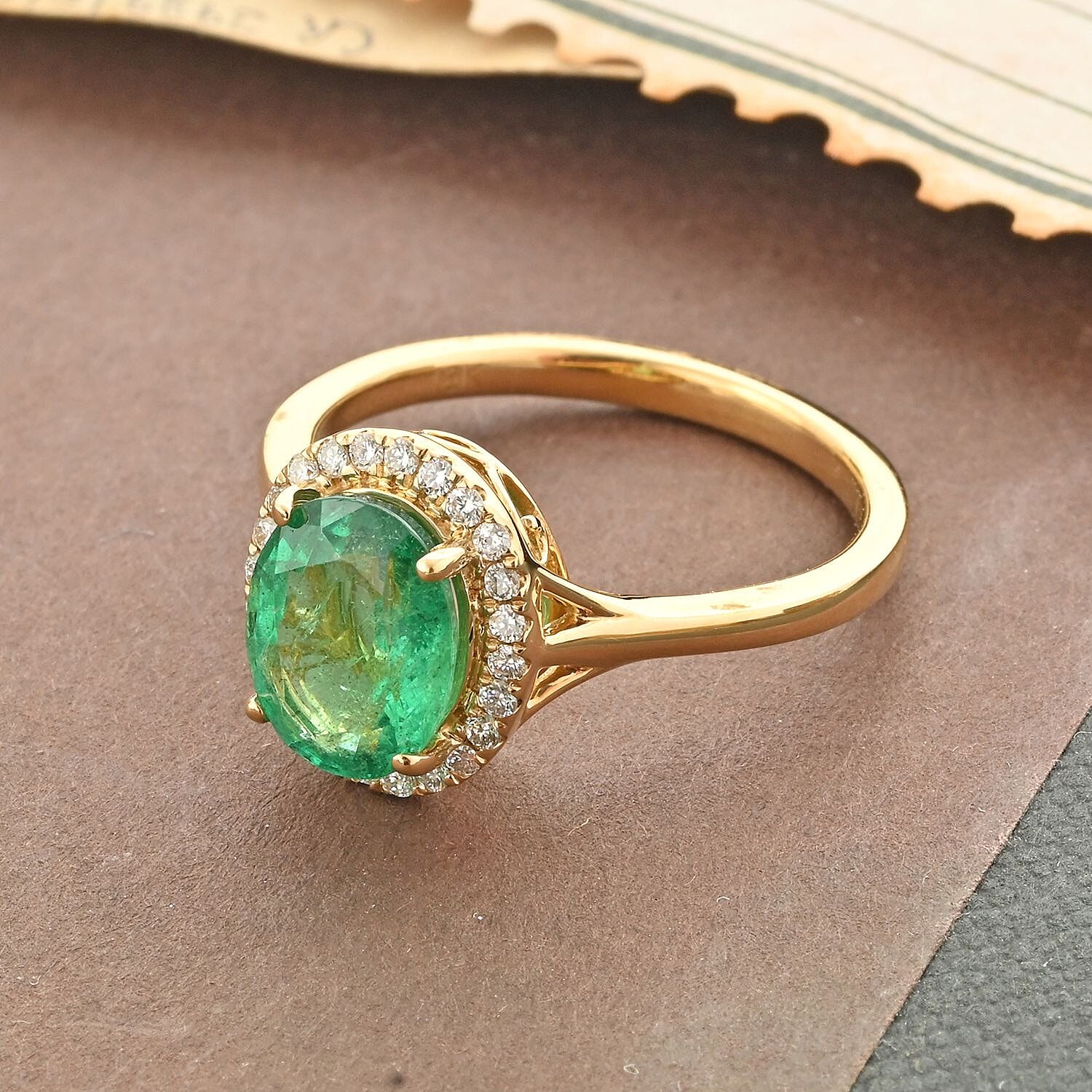 Certified & Appraised Iliana 18K Yellow Gold AAA Kagem Zambian Emerald and G-H SI Diamond Ring (Size 10.0) 2.00 ctw