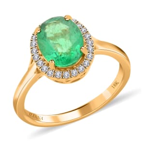 Certified & Appraised Iliana 18K Yellow Gold AAA Kagem Zambian Emerald and G-H SI Diamond Ring (Size 6.0) 2.00 ctw