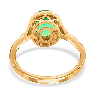 Certified & Appraised Iliana 18K Yellow Gold AAA Kagem Zambian Emerald and G-H SI Diamond Ring (Size 6.0) 2.00 ctw