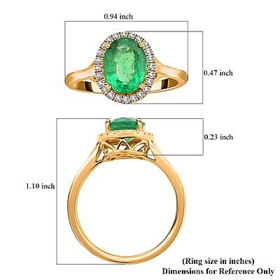 Certified & Appraised Iliana 18K Yellow Gold AAA Kagem Zambian Emerald and G-H SI Diamond Ring (Size 6.0) 2.00 ctw