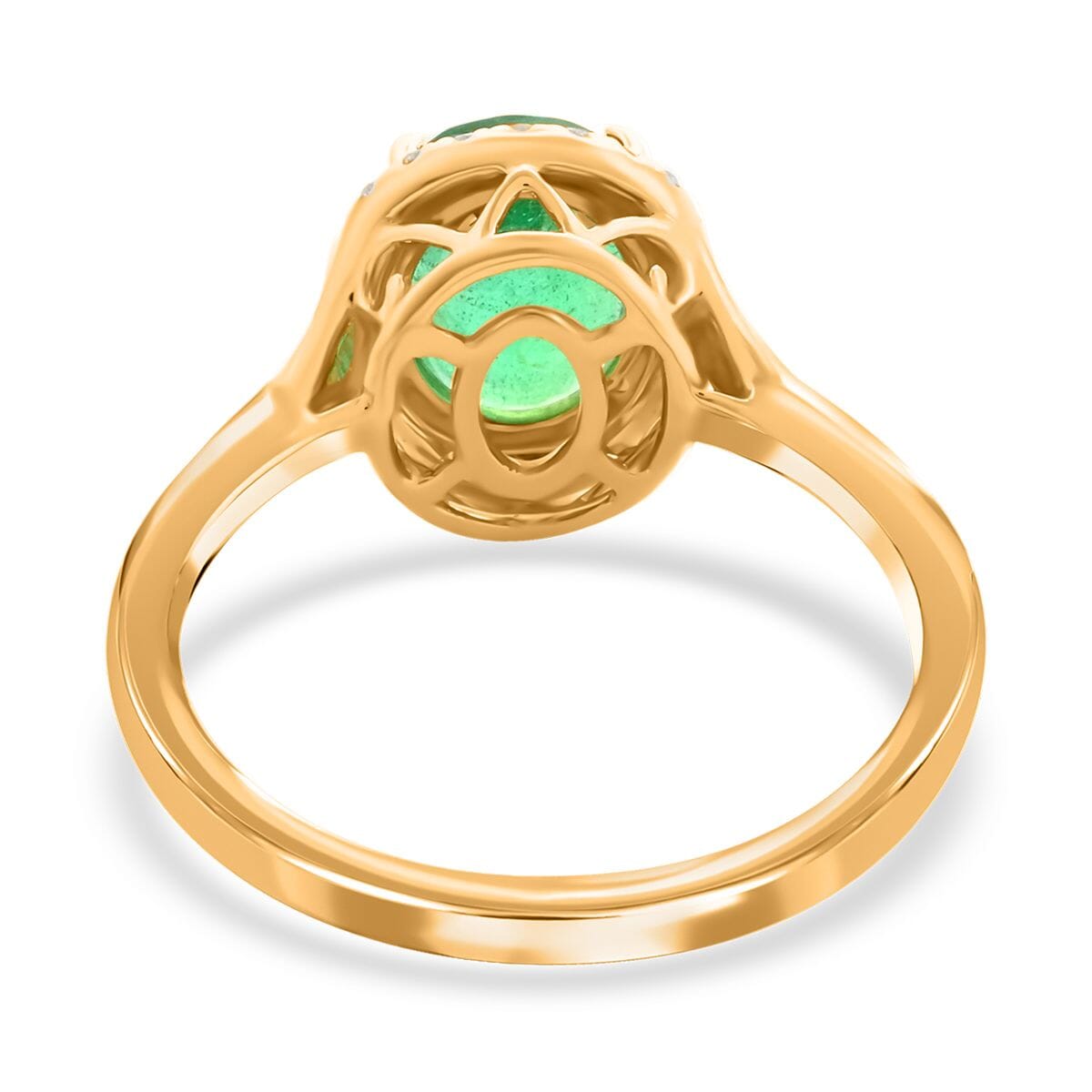 Certified & Appraised Iliana 18K Yellow Gold AAA Kagem Zambian Emerald and G-H SI Diamond Ring (Size 7.0) 2.00 ctw image number 4