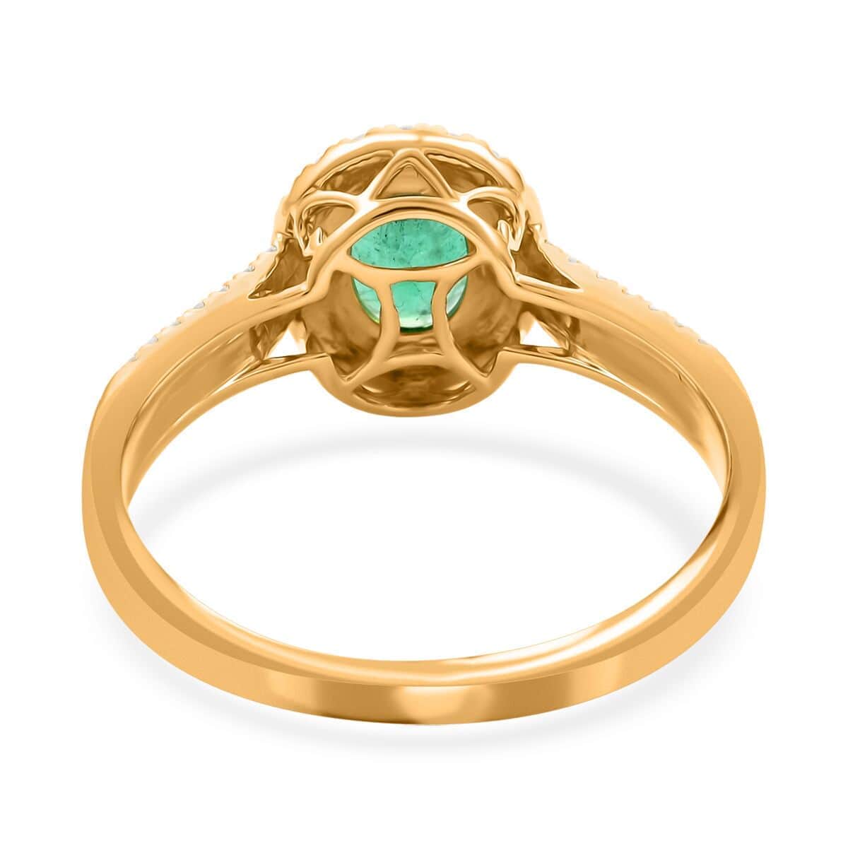 Certified and Appraised Iliana 18K Yellow Gold AAA Kagem Zambian Emerald and G-H SI Diamond Ring (Size 10.0) 2.85 ctw image number 4