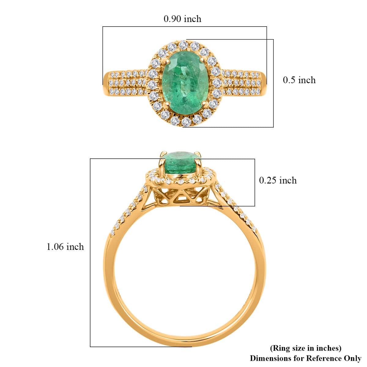 Certified and Appraised Iliana 18K Yellow Gold AAA Kagem Zambian Emerald and G-H SI Diamond Halo Ring (Size 7.0) 2.85 ctw image number 5