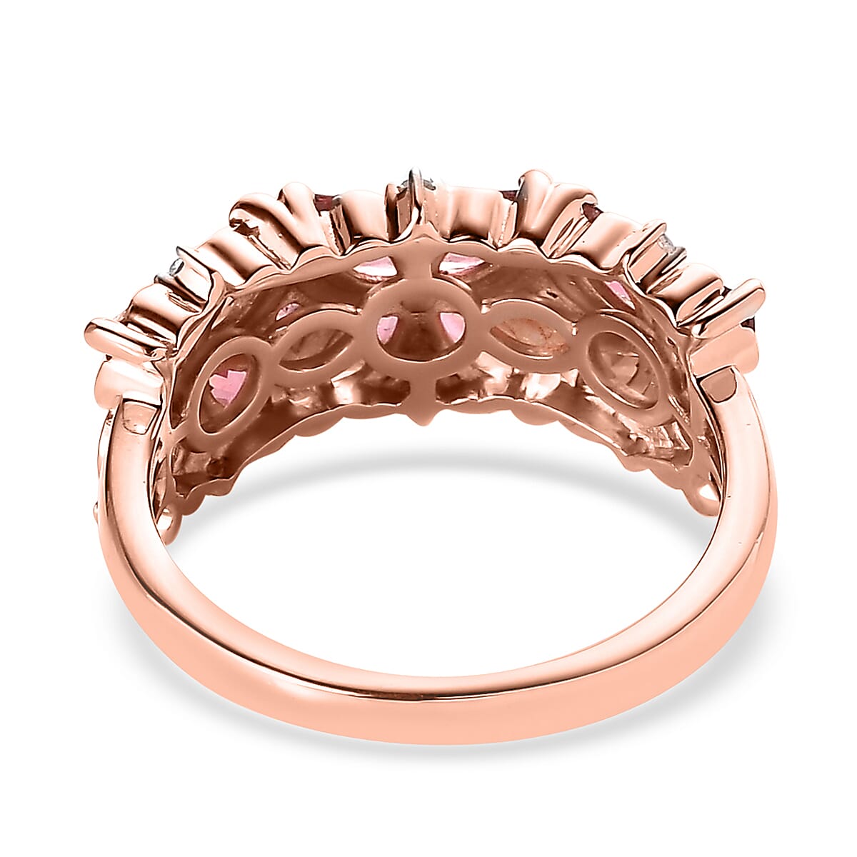 Premium Morro Redondo Pink Tourmaline and White Zircon Ring in Vermeil Rose Gold Over Sterling Silver (Size 10.0) 1.65 ctw