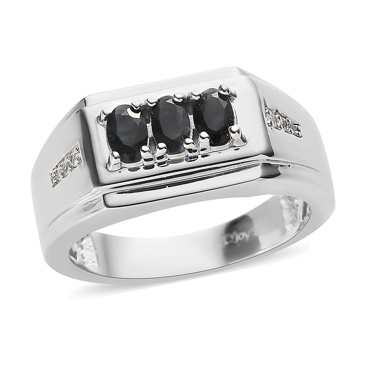 Narsipatnam Alexandrite and White Zircon Men's Ring in Platinum Over Sterling Silver (Size 11.0) 0.75 ctw image number 0