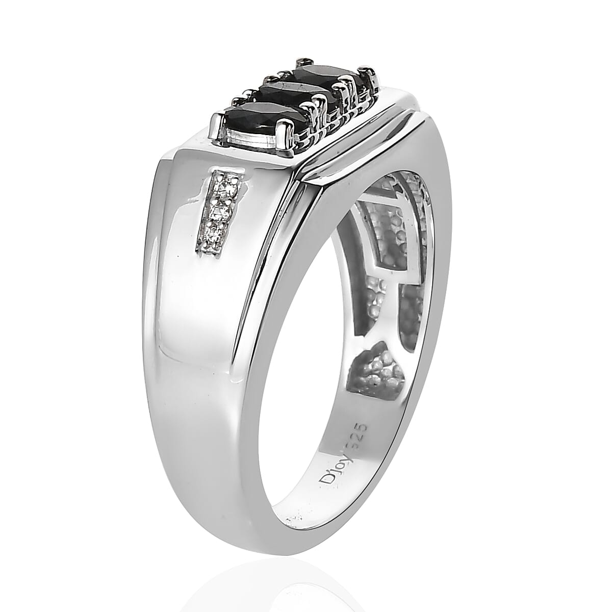 Narsipatnam Alexandrite and White Zircon Men's Ring in Platinum Over Sterling Silver (Size 11.0) 0.75 ctw image number 3