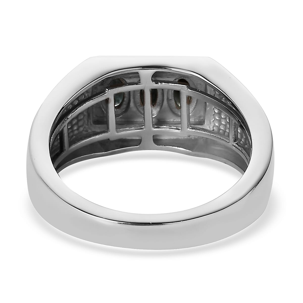 Narsipatnam Alexandrite and White Zircon Men's Ring in Platinum Over Sterling Silver (Size 11.0) 0.75 ctw image number 4