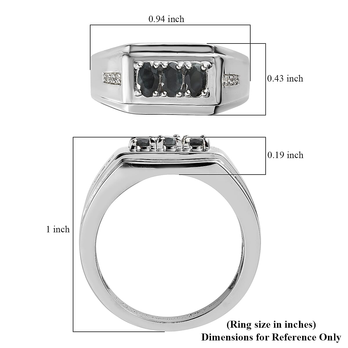 Narsipatnam Alexandrite and White Zircon Men's Ring in Platinum Over Sterling Silver (Size 11.0) 0.75 ctw image number 5