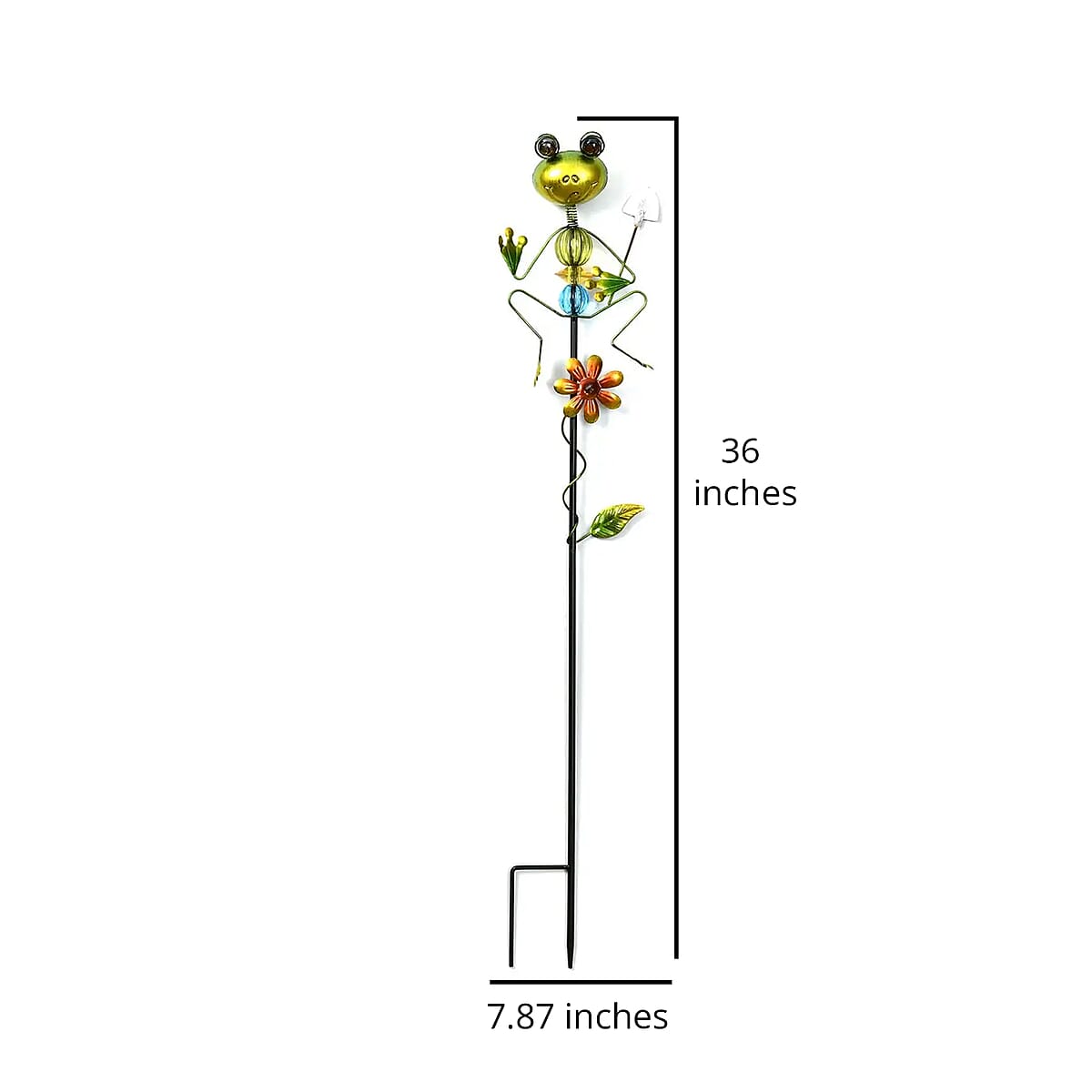 Green and Red Color Frog with Shovel Pattern Outdoor Garden Decoration image number 5