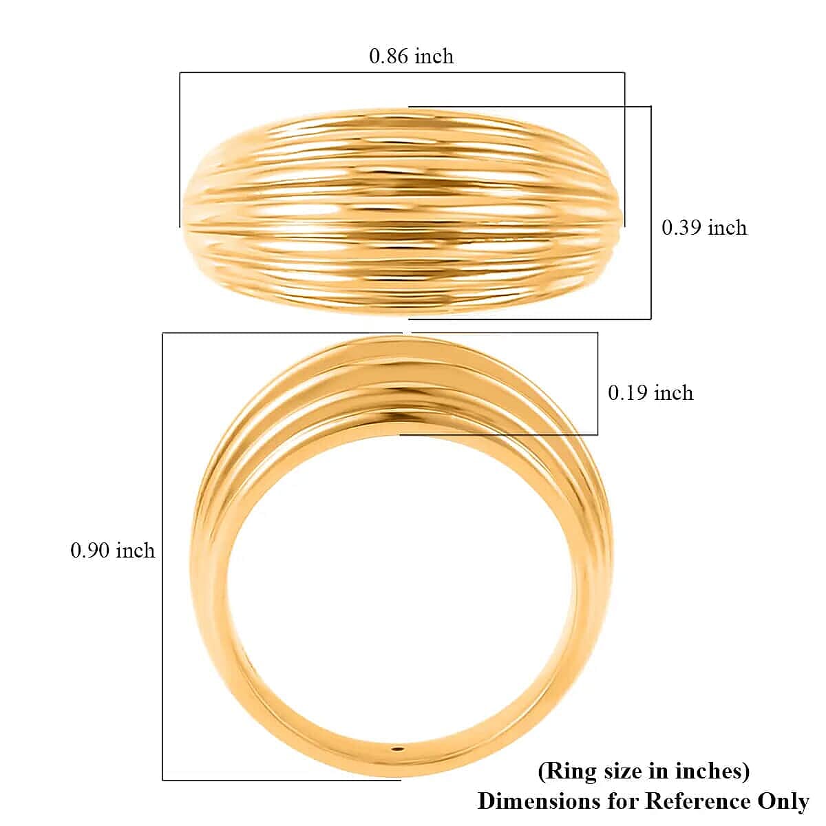 Iliana 18K Yellow Gold Electroform Dome Shape Ring, Gold Gifts, Gold Band Ring, Gold Ring, Gold Jewelry, Promise Ring image number 6