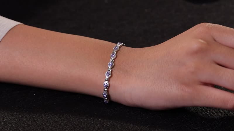 Tanzanite Bracelet in Stainless Steel (6.50-8.50In) 1.30 ctw (6.50 In)