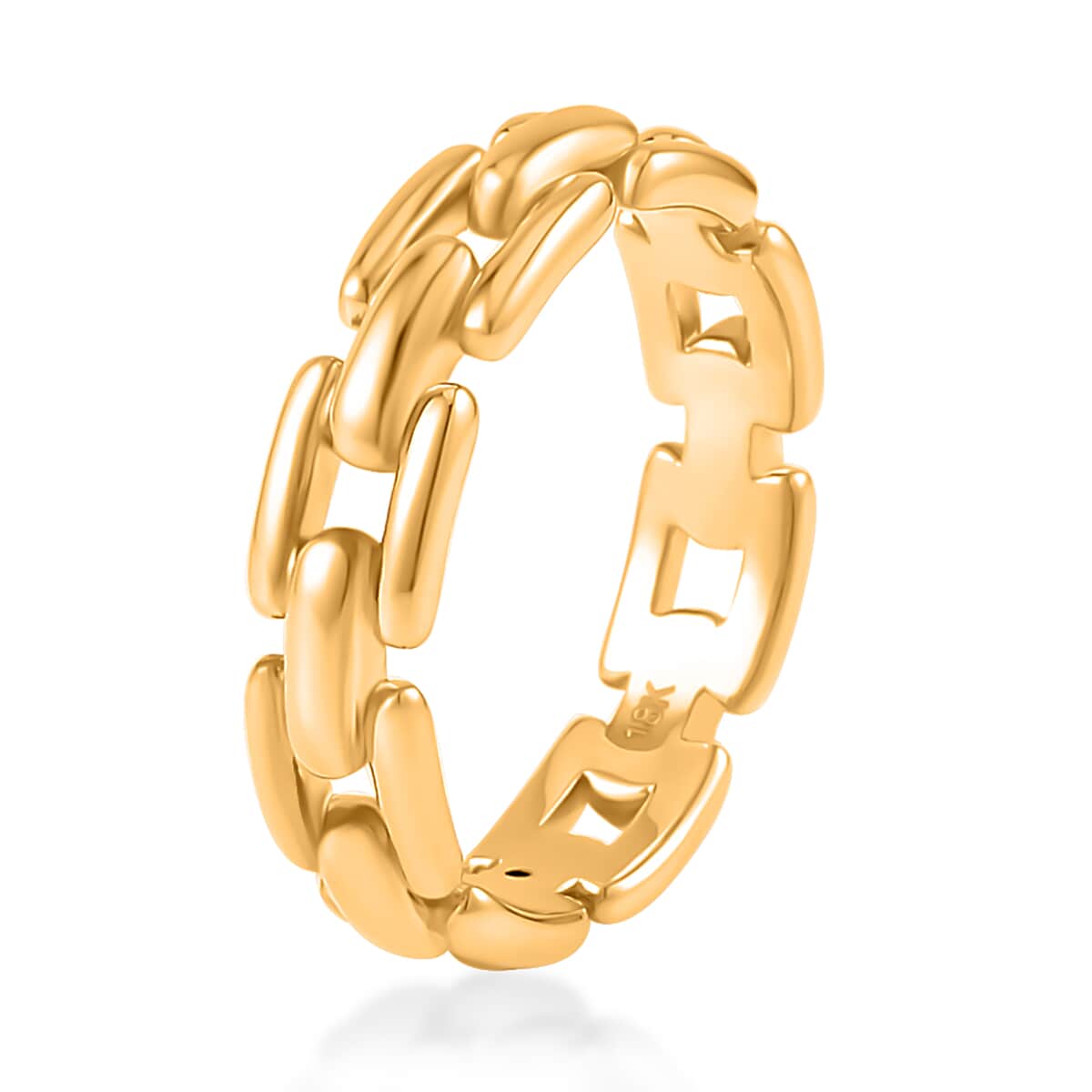 Iliana 18K Yellow Gold Electroform U Link Chain Ring image number 3