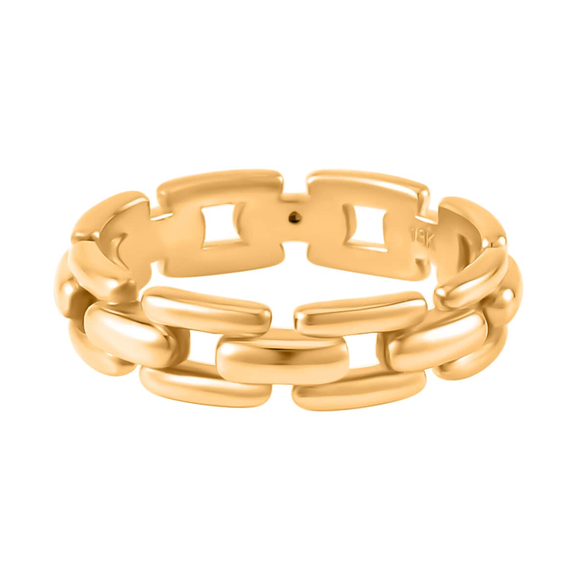 Iliana 18K Yellow Gold Electroform U Link Chain Ring image number 4