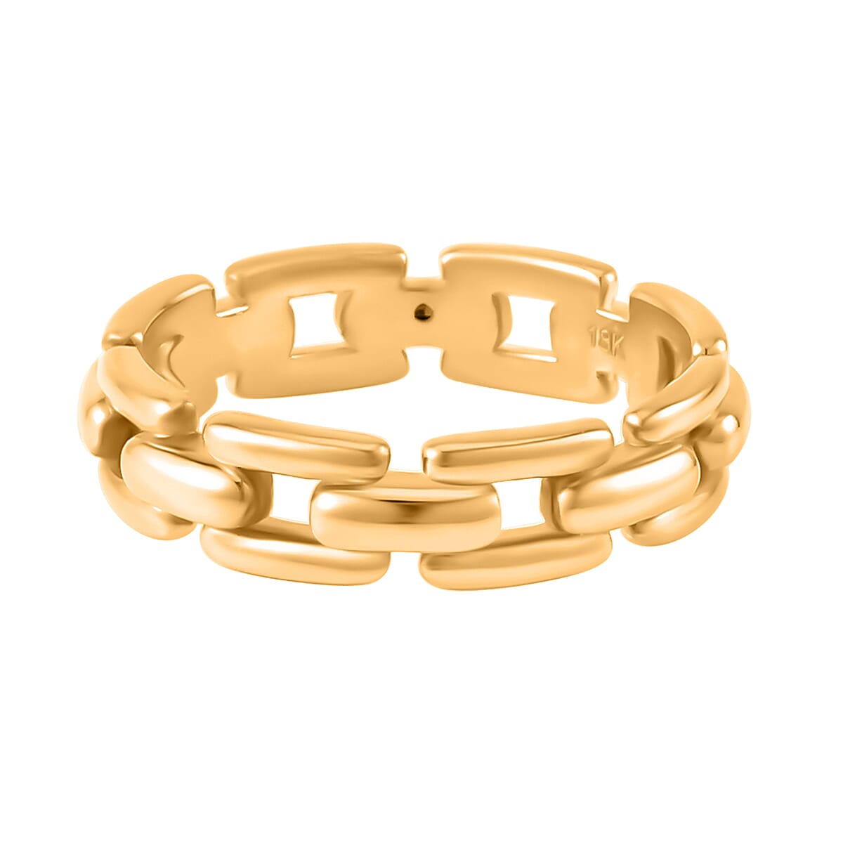Iliana 18K Yellow Gold Electroform U Link Chain Ring (Size 5.0) image number 4