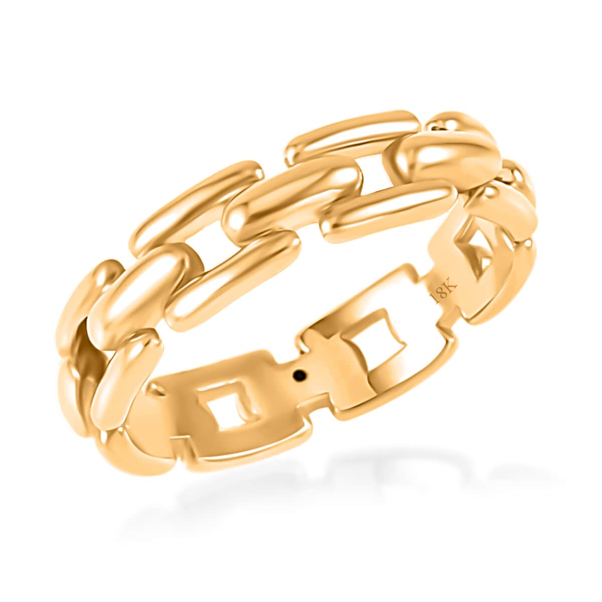 Iliana 18K Yellow Gold Electroform U Link Chain Ring (Size 6.0)