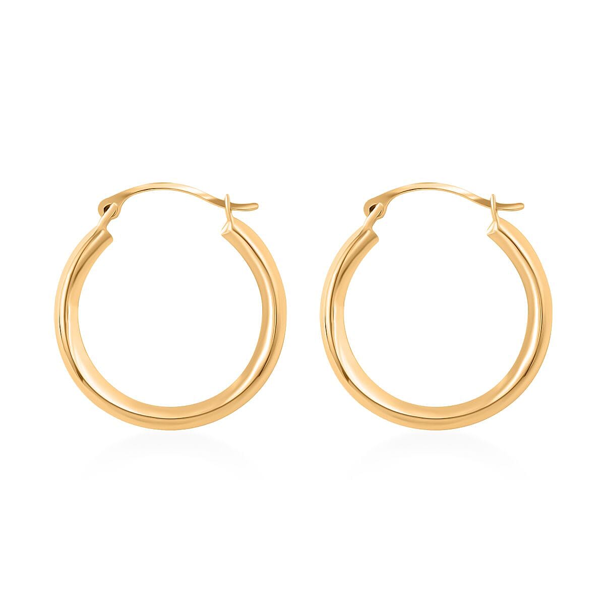 JCK Close Out 14K Yellow Gold 19X2MM Polished Solid Tube Hoop Earrings image number 3