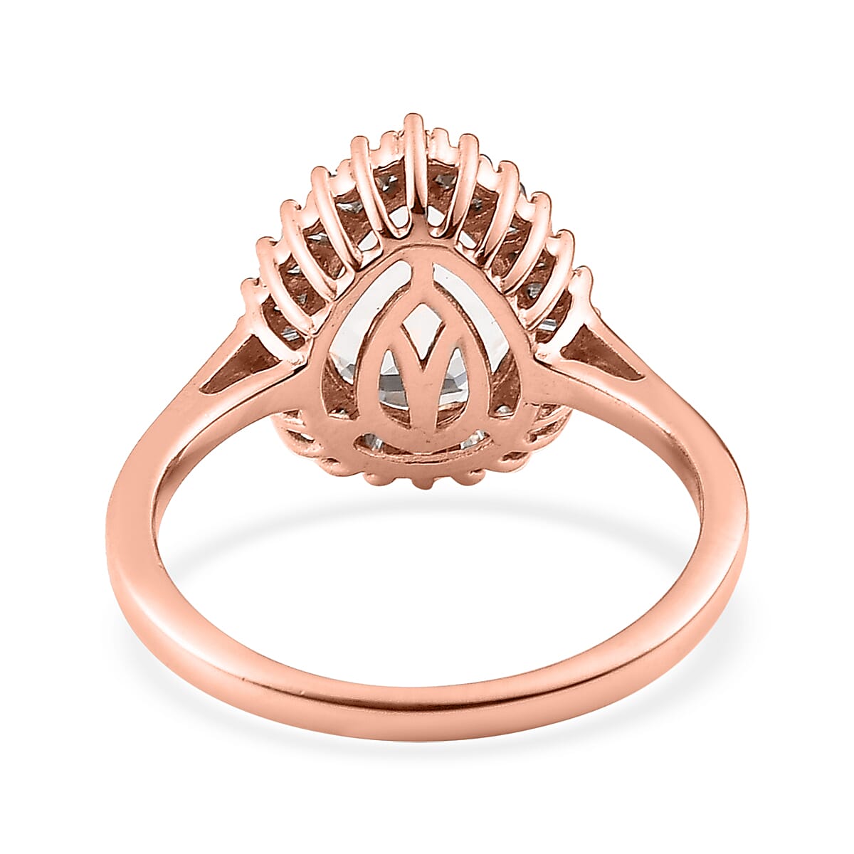 Pink Morganite and Diamond Halo Ring in Vermeil Rose Gold Over Sterling Silver (Size 6.0) 1.85 ctw