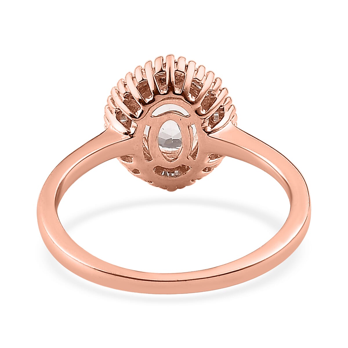 Pink Morganite and Diamond Halo Ring in Vermeil Rose Gold Over Sterling Silver (Size 9.0) 1.30 ctw (Del. In 5-7 Days) image number 4