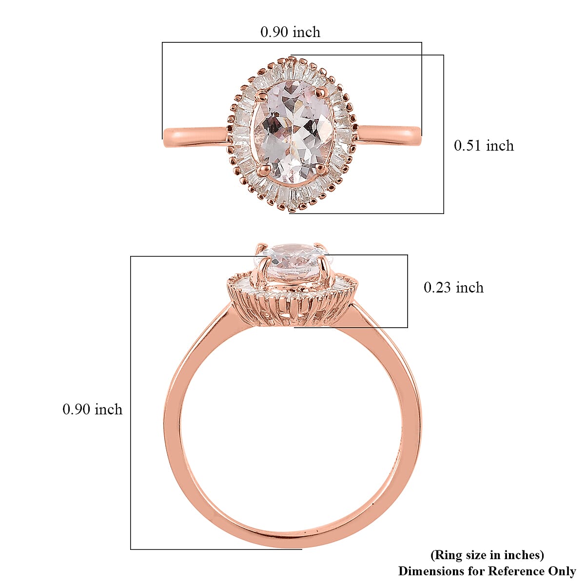 Pink Morganite and Diamond Halo Ring in Vermeil Rose Gold Over Sterling Silver (Size 9.0) 1.30 ctw (Del. In 5-7 Days) image number 5