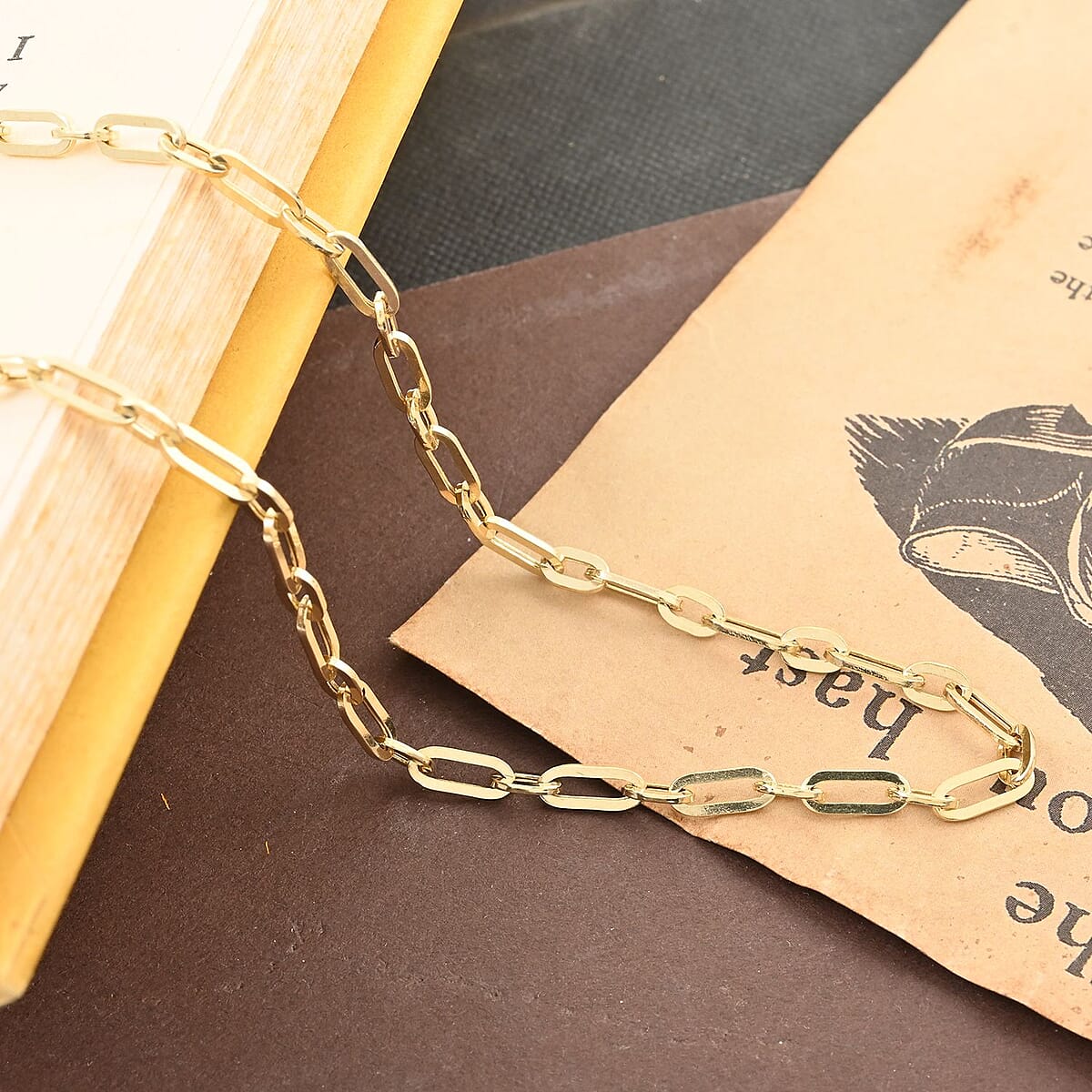 14K Yellow Gold 3MM Polished Figaro Paperclip Necklace 18 Inches 4.85 Grams image number 1