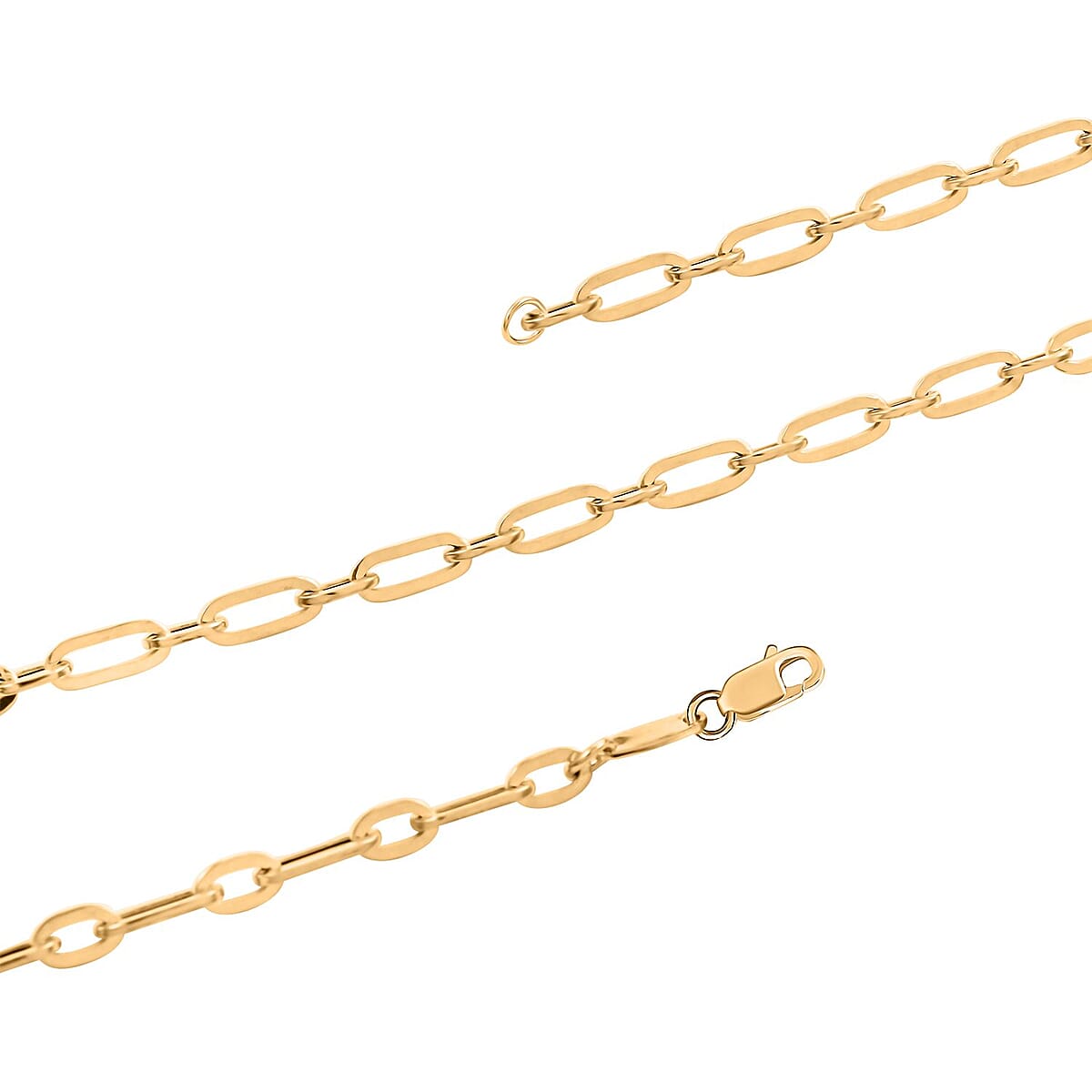 14K Yellow Gold 3MM Polished Figaro Paperclip Necklace 18 Inches 4.85 Grams image number 2