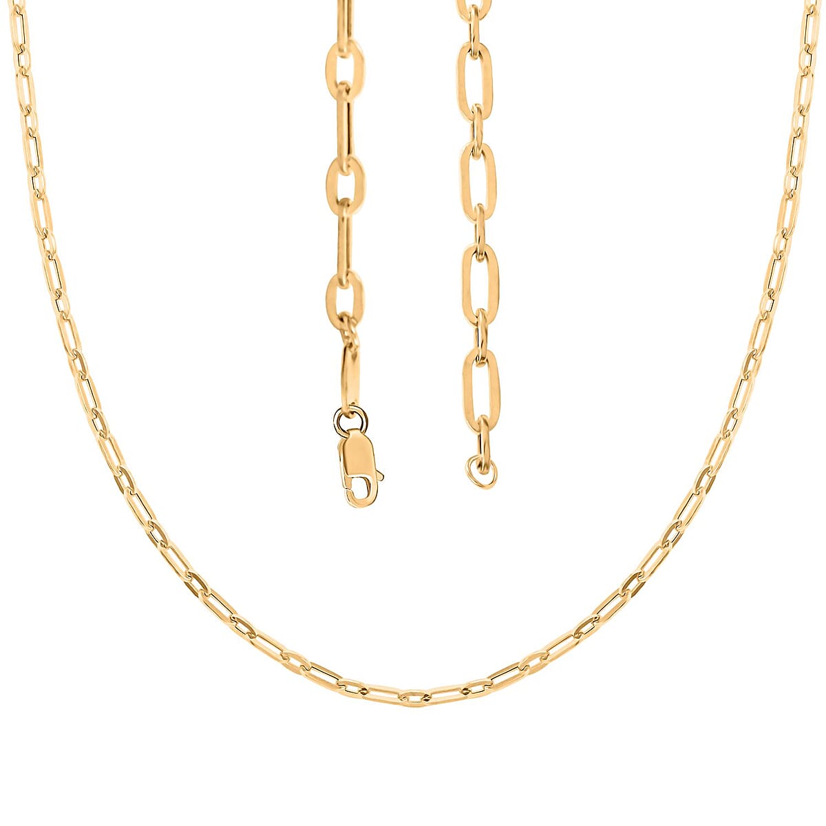 14K Yellow Gold 3MM Polished Figaro Paperclip Necklace 18 Inches 4.85 Grams image number 3