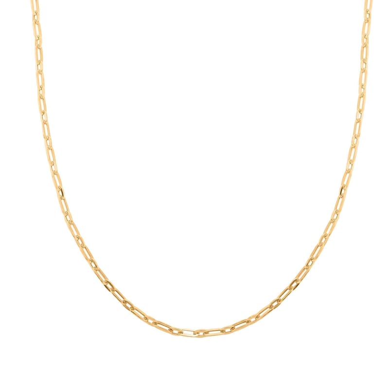 14K Yellow Gold 3MM Polished Figaro Paperclip Necklace 20 Inches 5.40 Grams