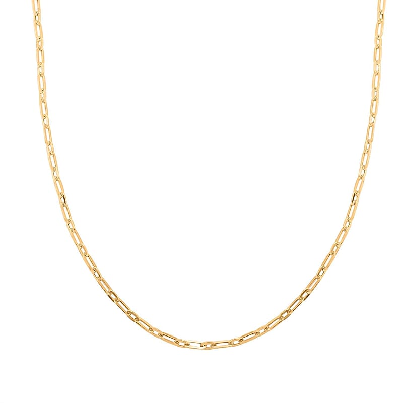 14K Yellow Gold 3MM Polished Figaro Paperclip Necklace 20 Inches 5.40 Grams