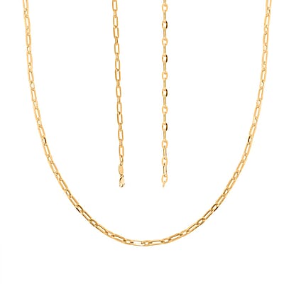 14K Yellow Gold 3MM Polished Figaro Paperclip Necklace 20 Inches 5.40 Grams