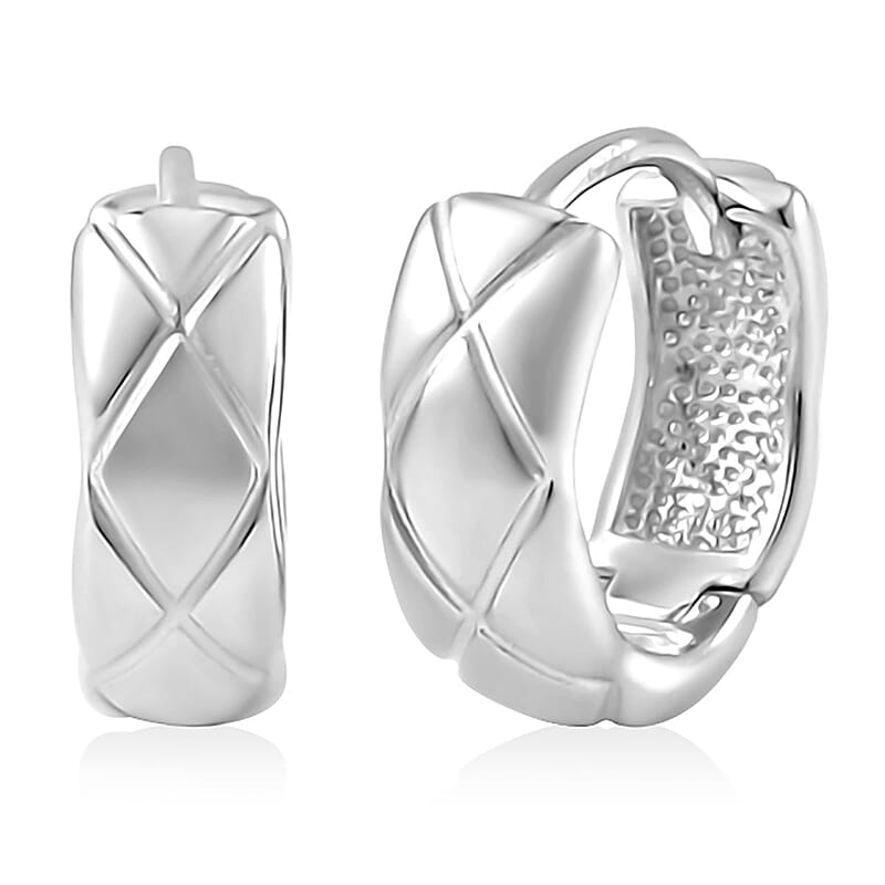 950 Platinum Textured Hoop Earrings 3.50 Grams