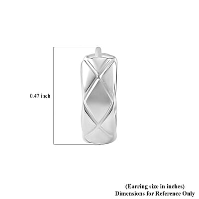 950 Platinum Textured Hoop Earrings 3.50 Grams
