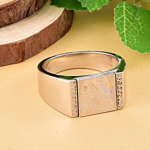 Meteorite 5.00 ctw Ring in Rhodium Over Sterling Silver (Size 9.0) (14 g)