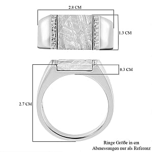 Meteorite 5.00 ctw Ring in Rhodium Over Sterling Silver (Size 9.0) (14 g)