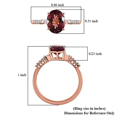 Luxoro 14K Rose Gold AAA Morro Redondo Pink Tourmaline and Diamond Ring (Size 6.0) 1.75 ctw