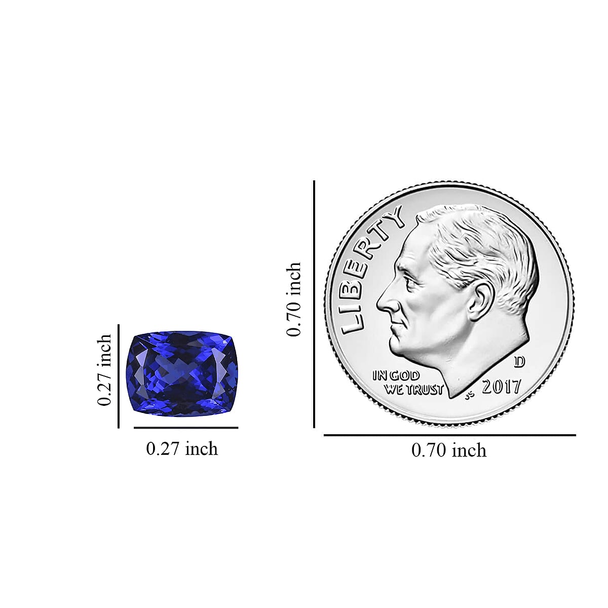 AAAA Tanzanite (Cush 7x7 mm) 1.60 ctw image number 3