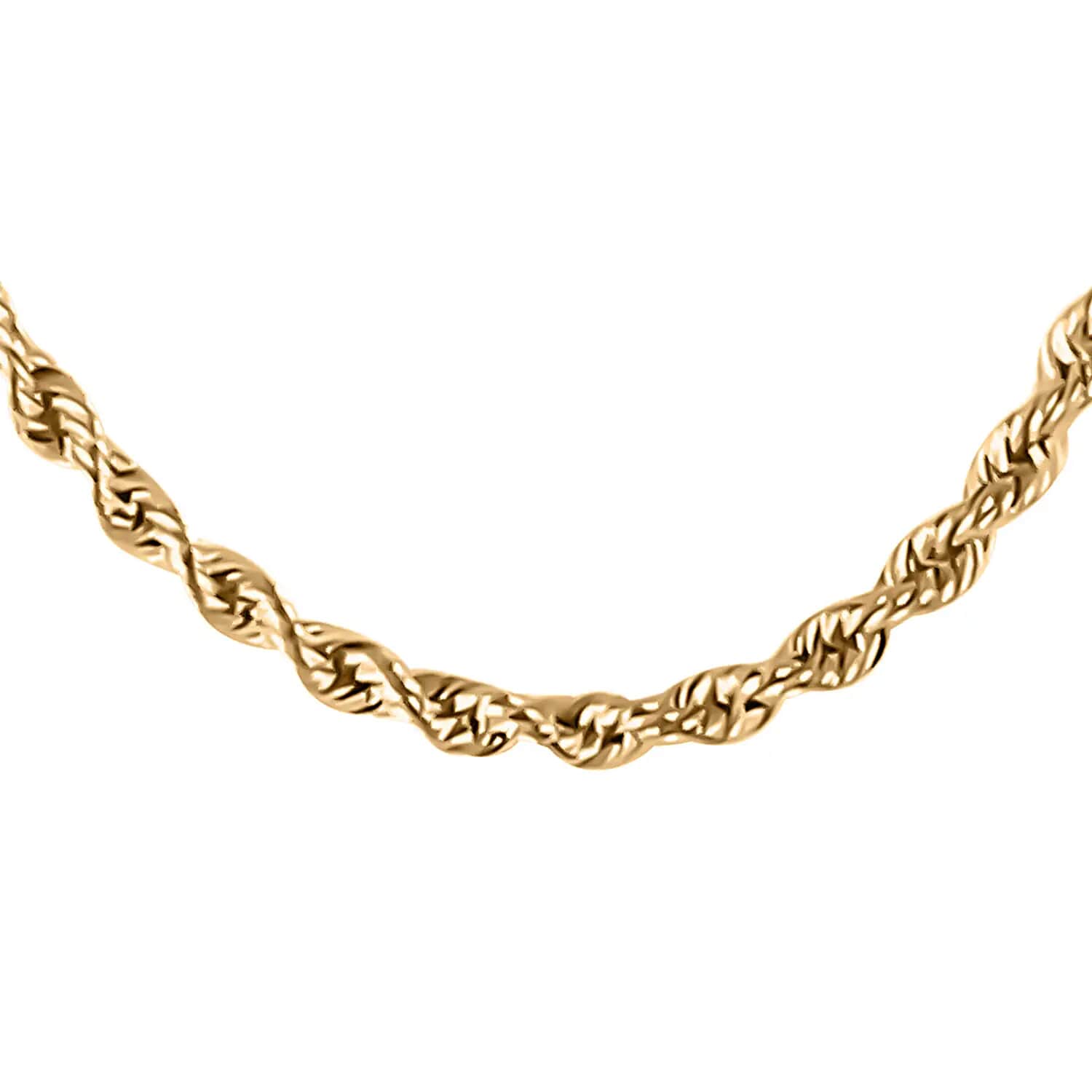 10K Yellow Gold 1.5mm Rope Chain Necklace at Shop LC