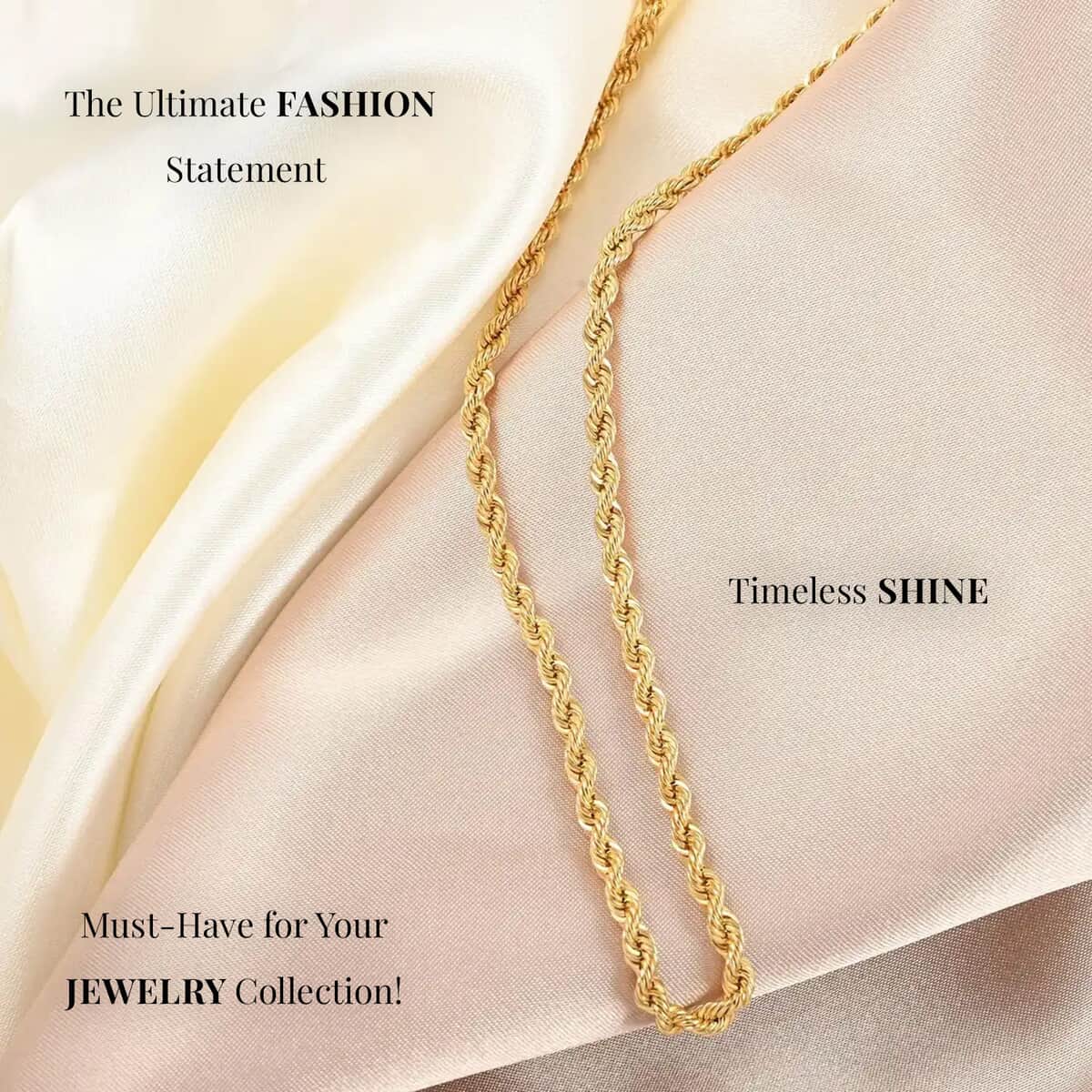 10K Yellow Gold 1.5mm Rope Necklace 18 Inches 1.3 Grams image number 1