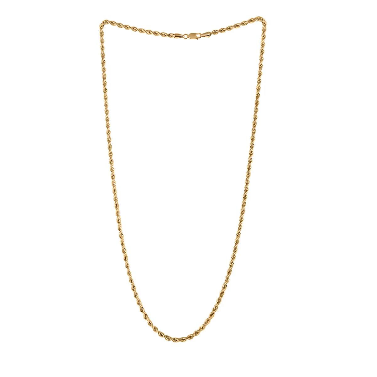 10K Yellow Gold 1.5mm Rope Necklace 18 Inches 1.3 Grams image number 4