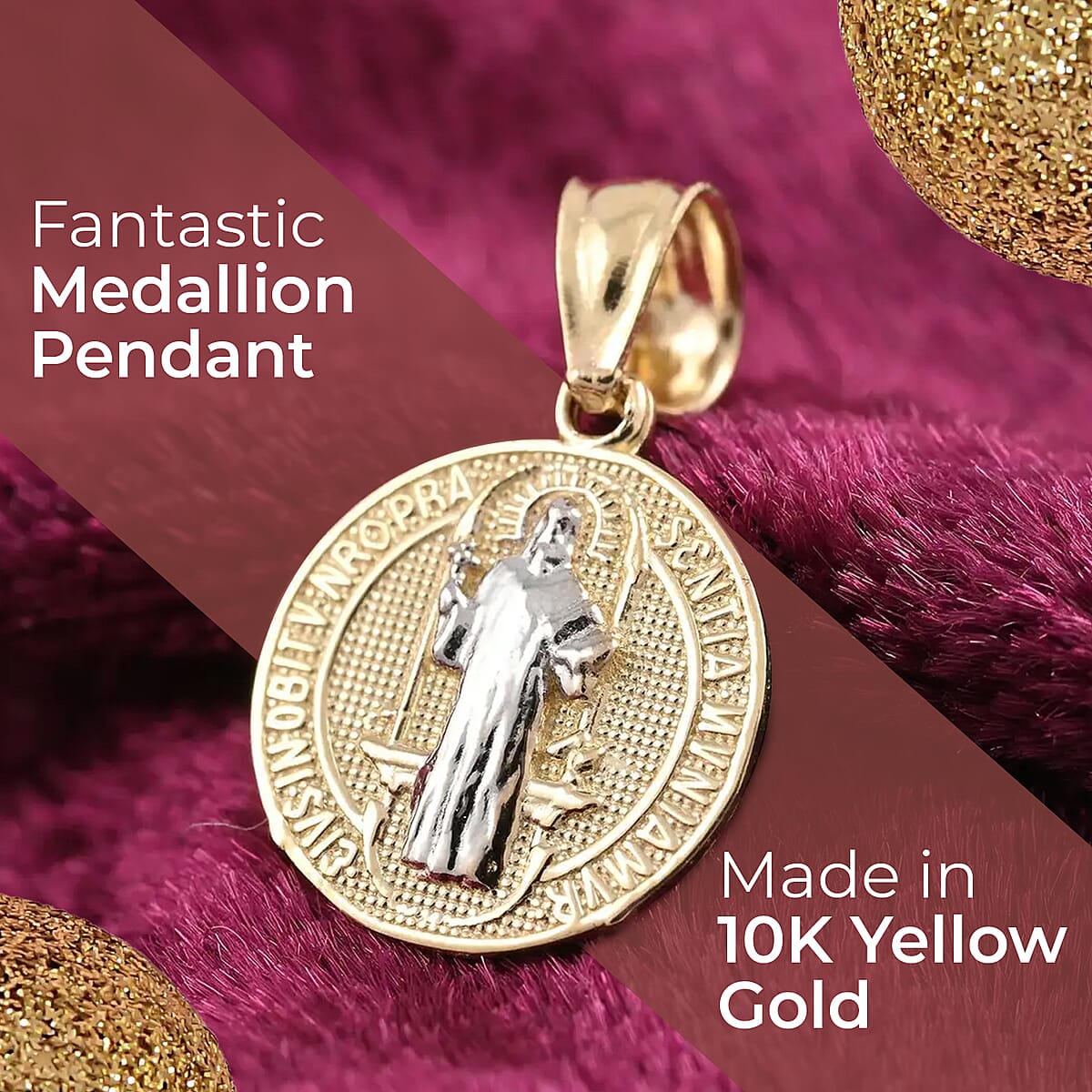 Made in America Sentia Medallion Pendant , 10K Yellow and White Gold Pendant , Gold Jewelry , Gold Sentia Pendant image number 1