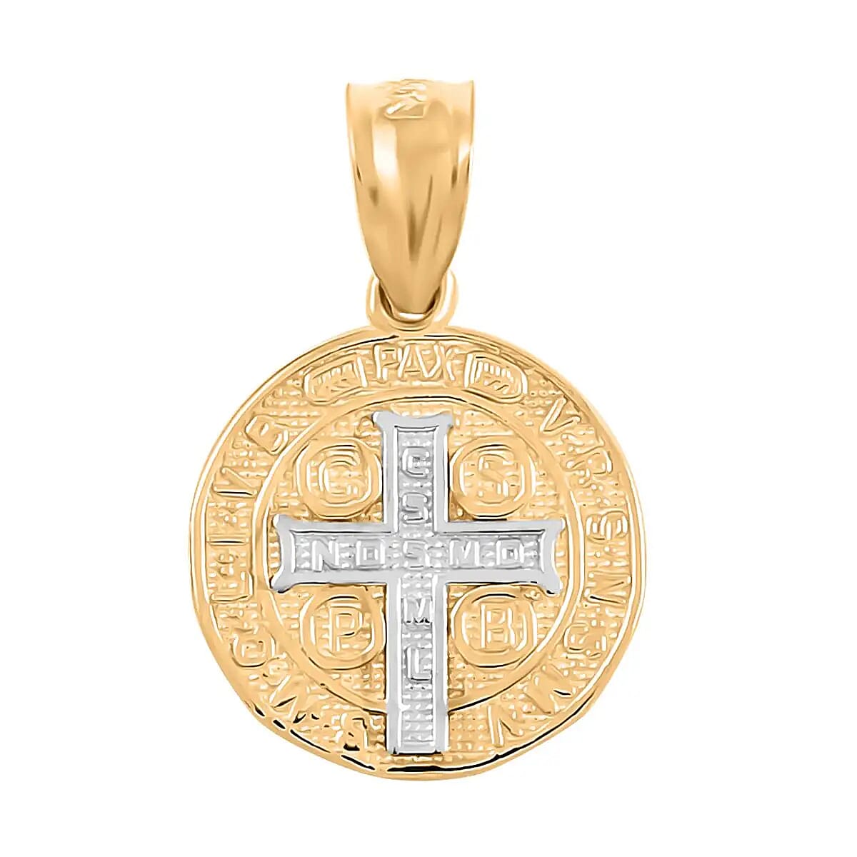 Made in America Sentia Medallion Pendant , 10K Yellow and White Gold Pendant , Gold Jewelry , Gold Sentia Pendant image number 5