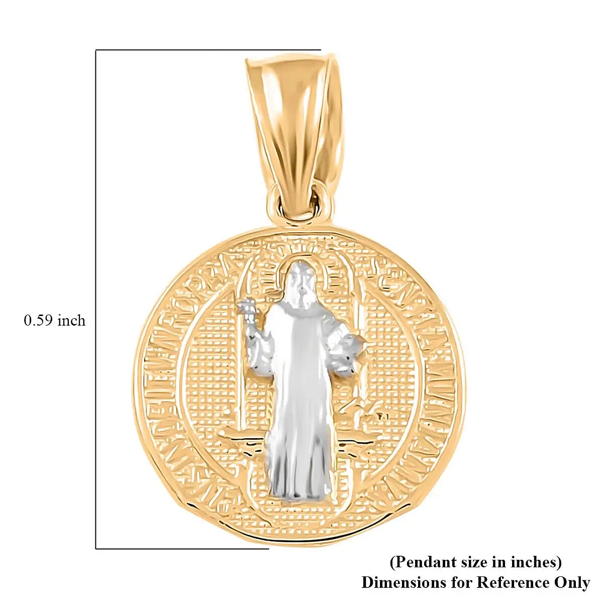 Made in America Sentia Medallion Pendant , 10K Yellow and White Gold Pendant , Gold Jewelry , Gold Sentia Pendant image number 6