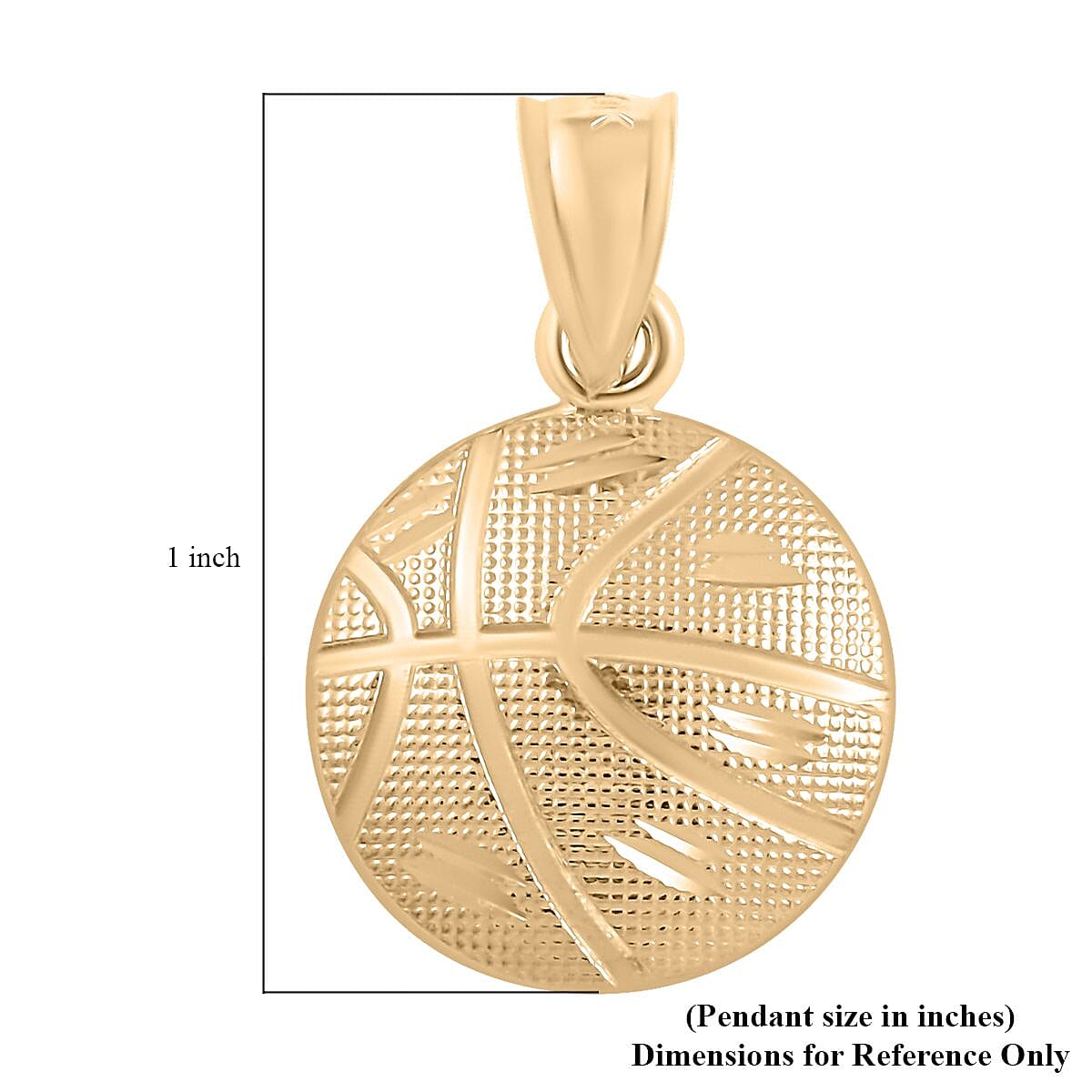 Made in America 10K Yellow Gold Basketball Pendant image number 4